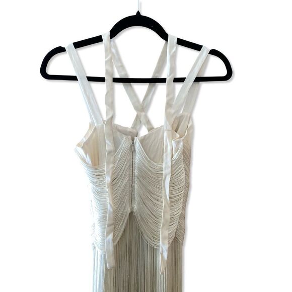 Michael Costello Angelica Fringe Maxi Top x Revolve white dress $228 NWT Sz XXS - Picture 7 of 14